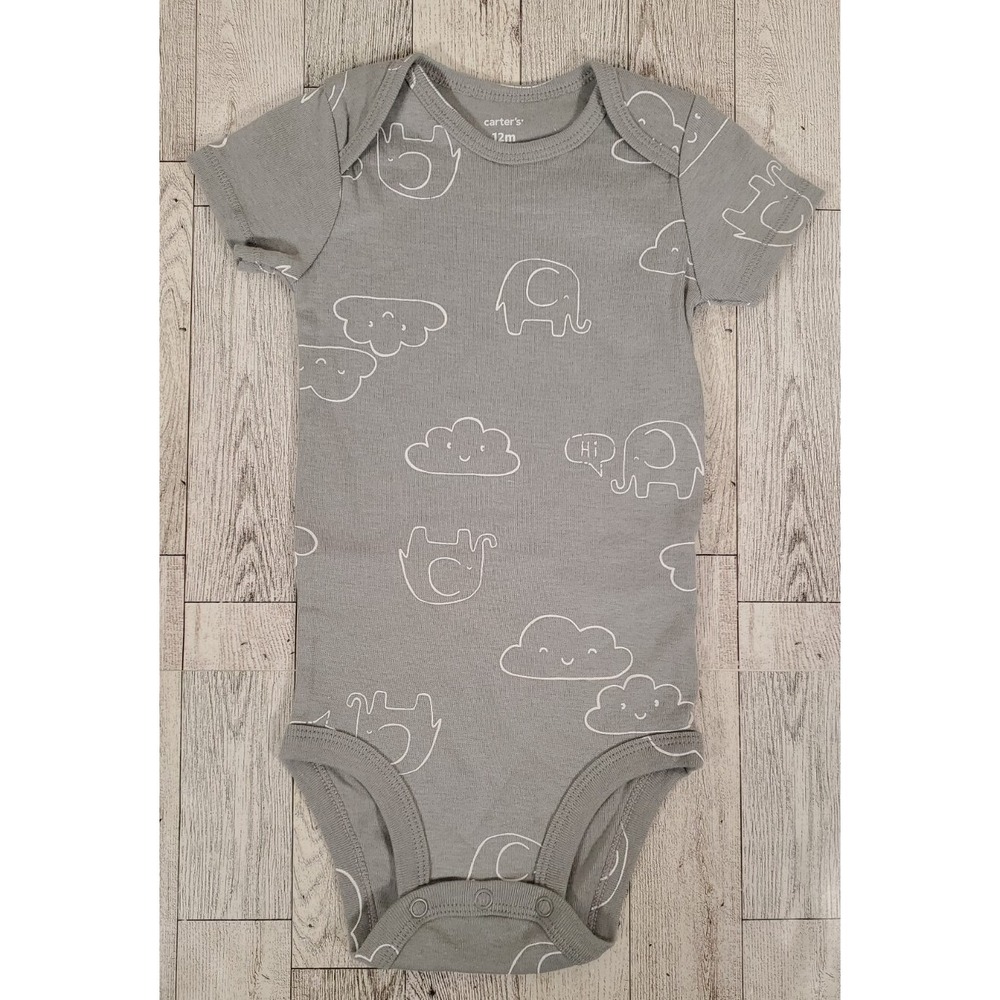 Carter's Baby Jacket Pants Bodysuit 12 months 3pc Set Neutral Elephants NEW - Picture 5 of 10